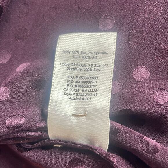 NWT Aritzia Wilfred 100% Silk Cypres Keyhole Back Top Purple Size XXS - Picture 10 of 15
